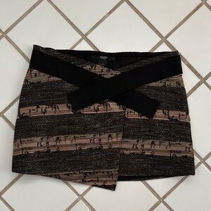 Smythe Black and Tan Mini Skirt
